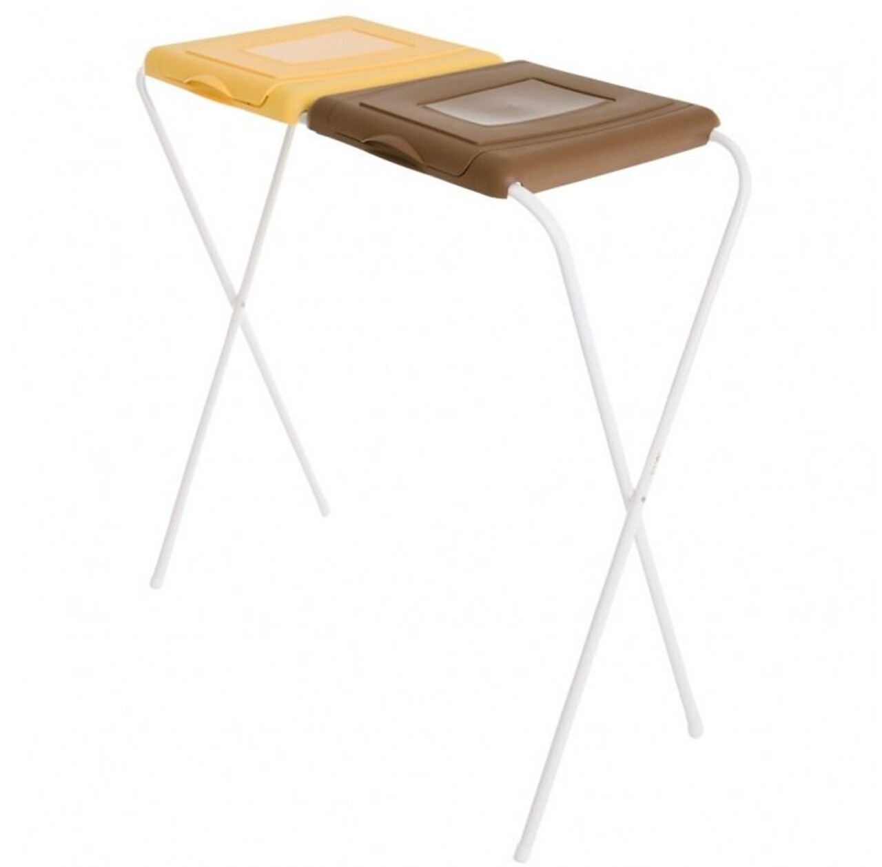 Suport pentru saci menajeri pentru colectare selectiva 120 L, Jotta, 2 compartimente galben-maro, otel - imagine 5